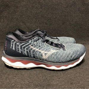 Mizuno Wave Sky Waveknit 3 Vapor Blue Running Shoes Athletic Sneaker Women Sz 8